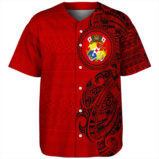 Tonga Baseball Shirt Flag Pattern Circle Style