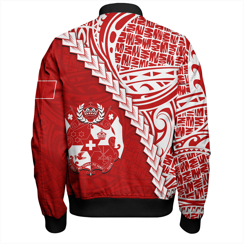 Tonga Bomber Jacket Lauhala Tribal Coat Of Arms