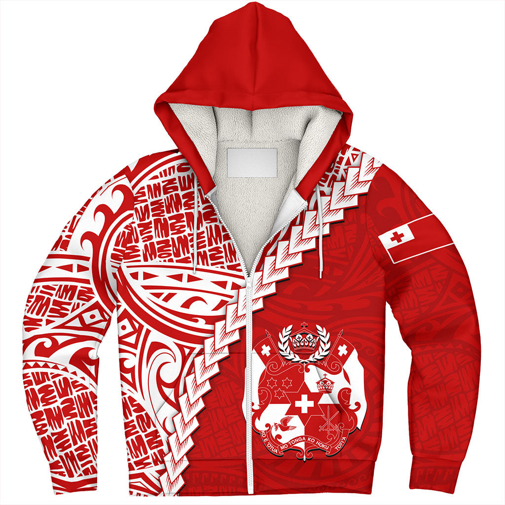 Tonga Sherpa Hoodie Lauhala Tribal Coat Of Arms