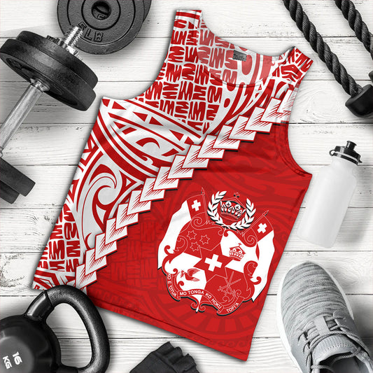 Tonga Tank Top Lauhala Tribal Coat Of Arms