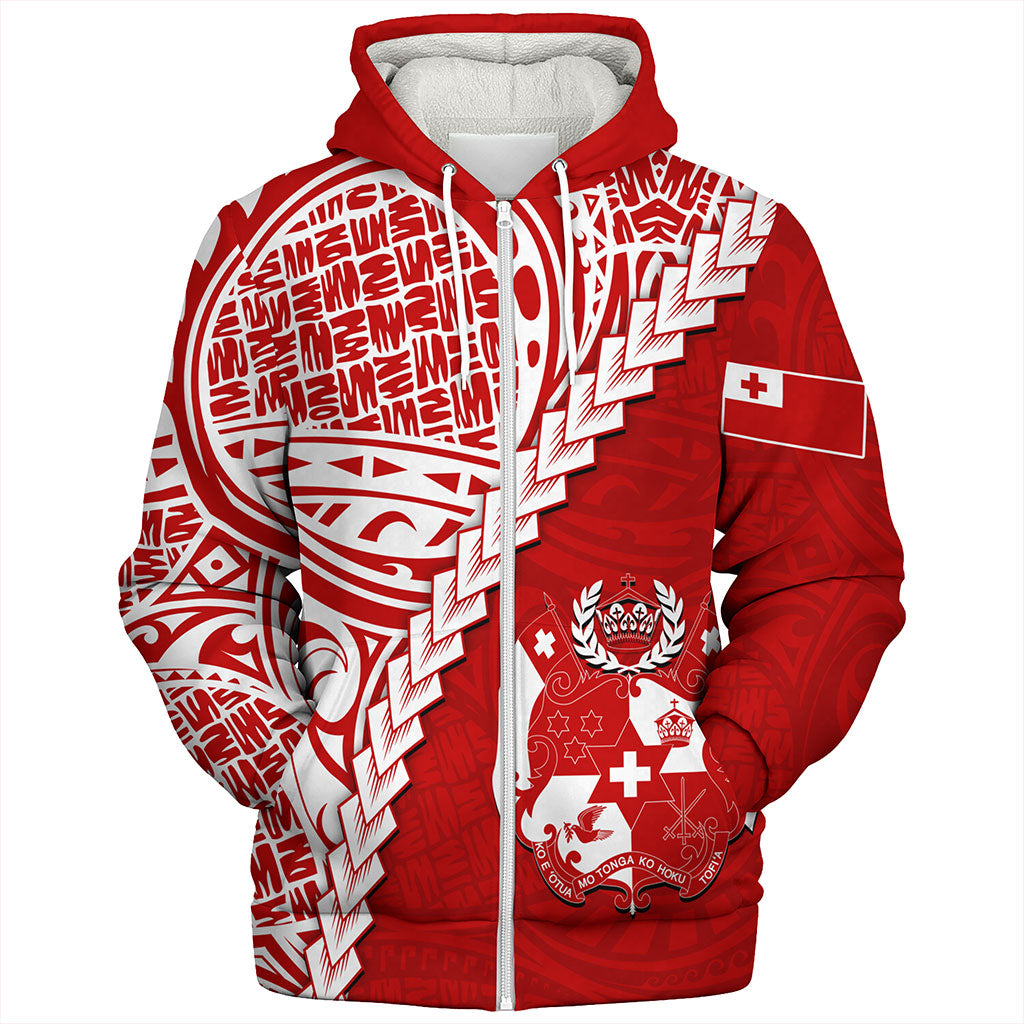 Tonga Sherpa Hoodie Lauhala Tribal Coat Of Arms