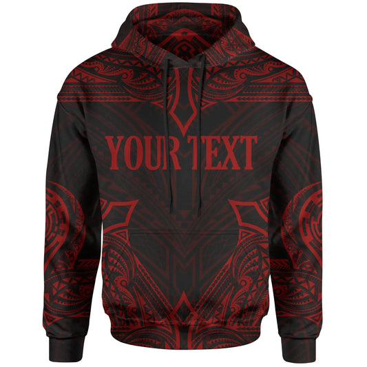 Tonga Custom Personalised Hoodie - Coat Of rms With Patterns Red Color