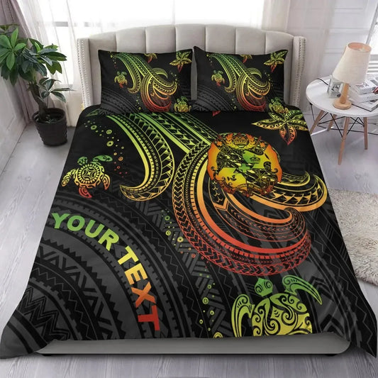 Tonga Custom Personalised Bedding Set - Reggae Turtle