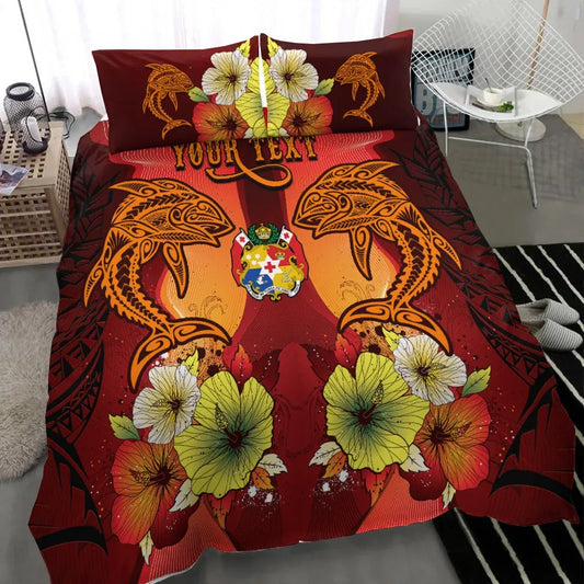 Tonga Custom Personalised Bedding Sets - Tribal Tuna Fish