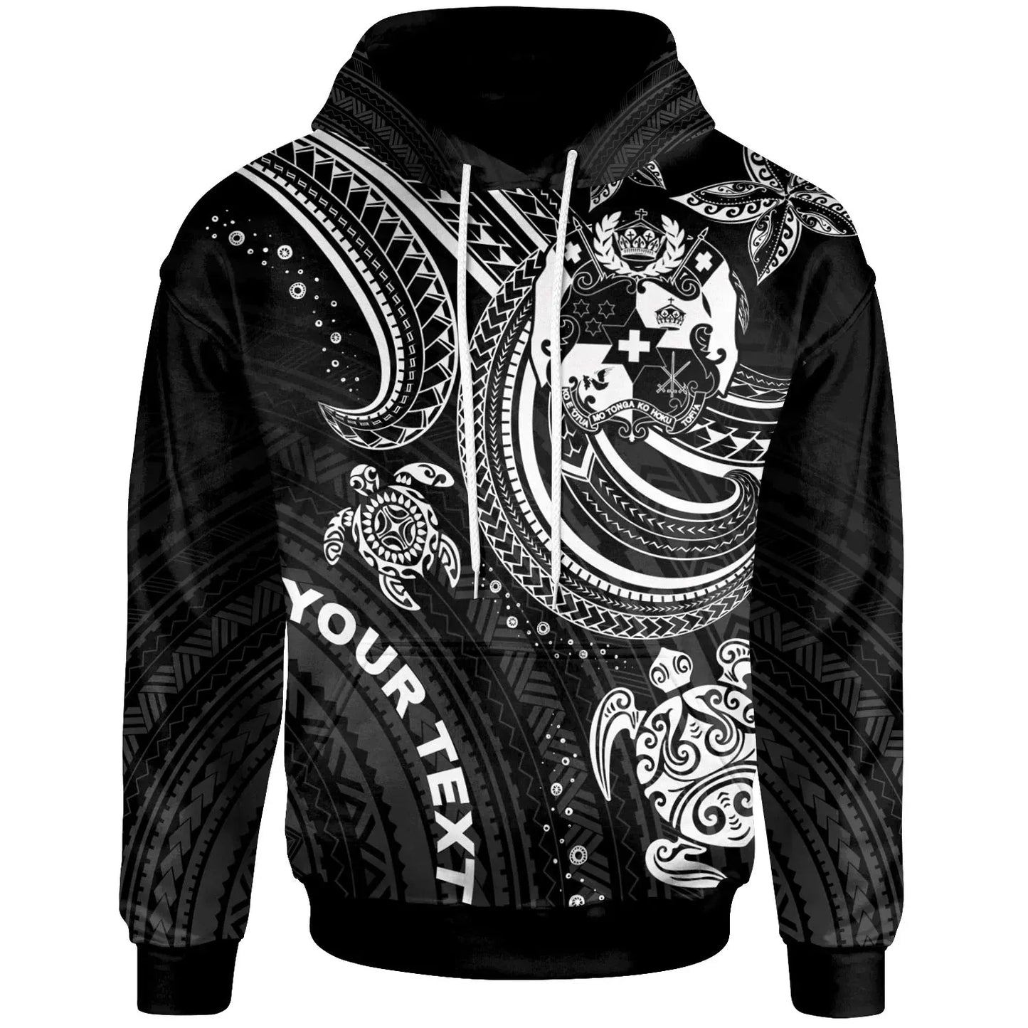Tonga Custom Personalised Hoodie - White Turtle