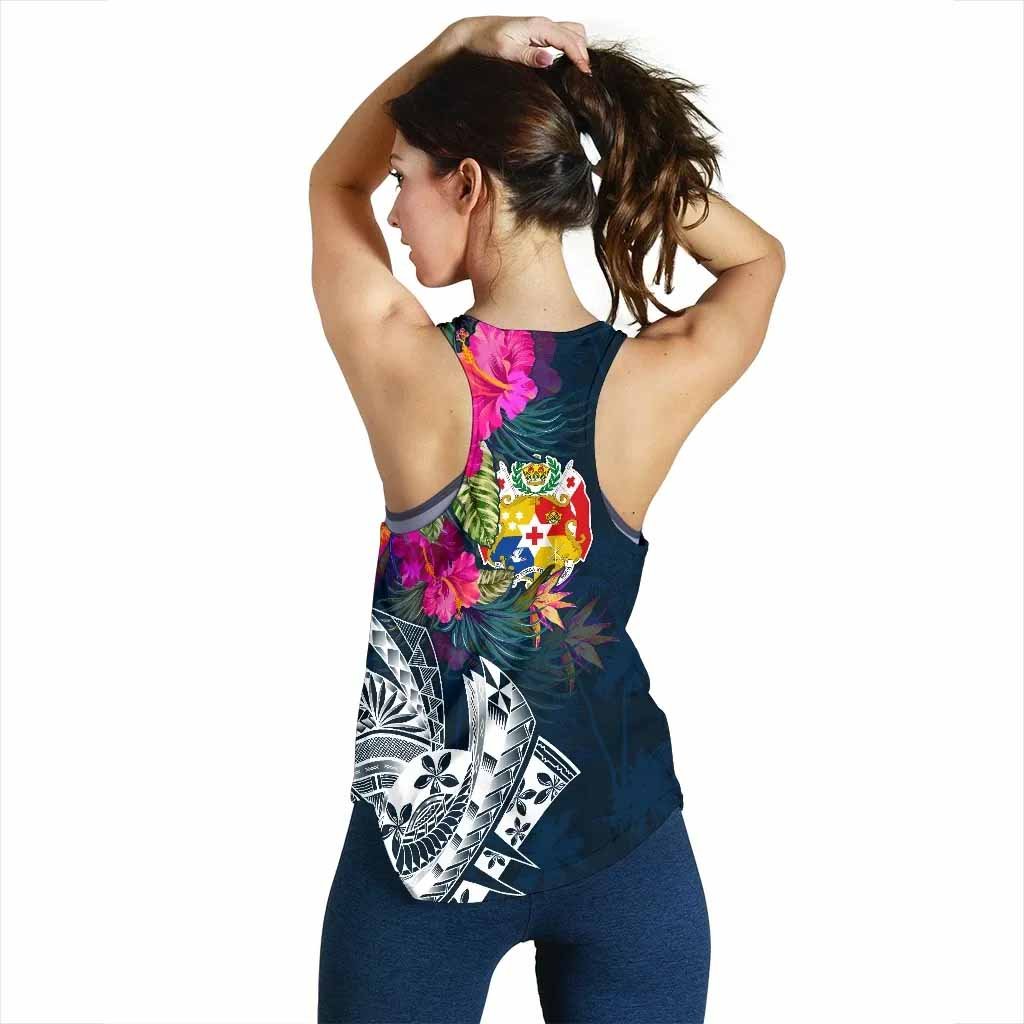Tonga Custom Personalised Women Racerback Tank - Summer Vibes