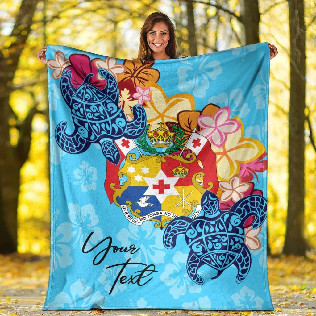 Tonga Custom Personalised Premium Blanket - Tropical Style