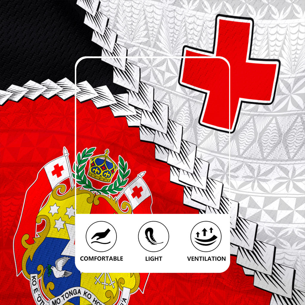 Tonga Rugby Jersey Design Flag With Ngatu Pattern