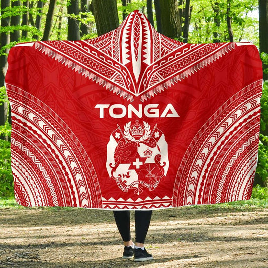 Tonga Flag Polynesian Chief Hooded Blanket