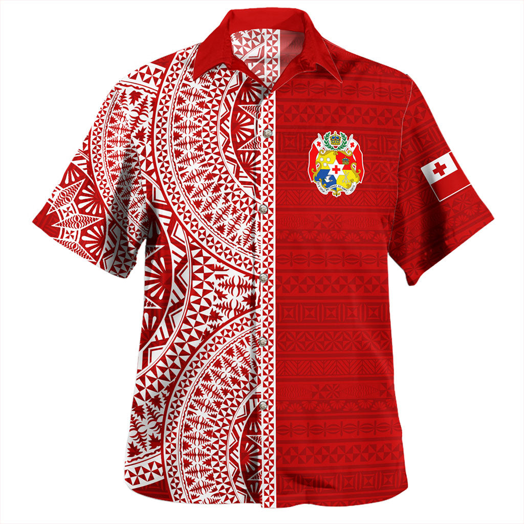 Tonga Hawaiian Shirt Ngatu Traditional Half Concept