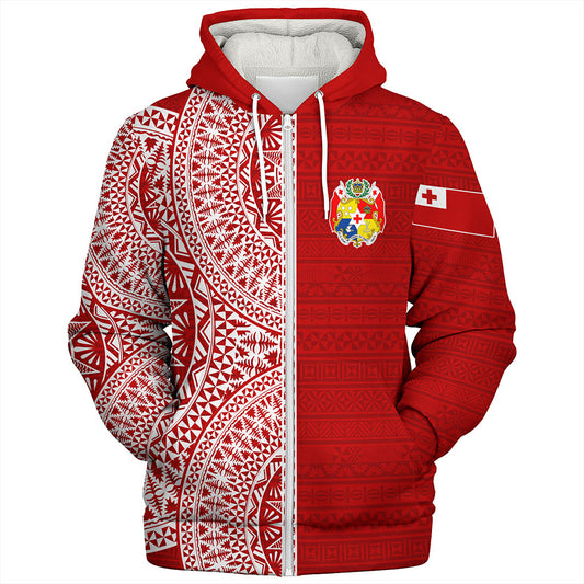 Tonga Sherpa Hoodie Ngatu Traditional Half Concept