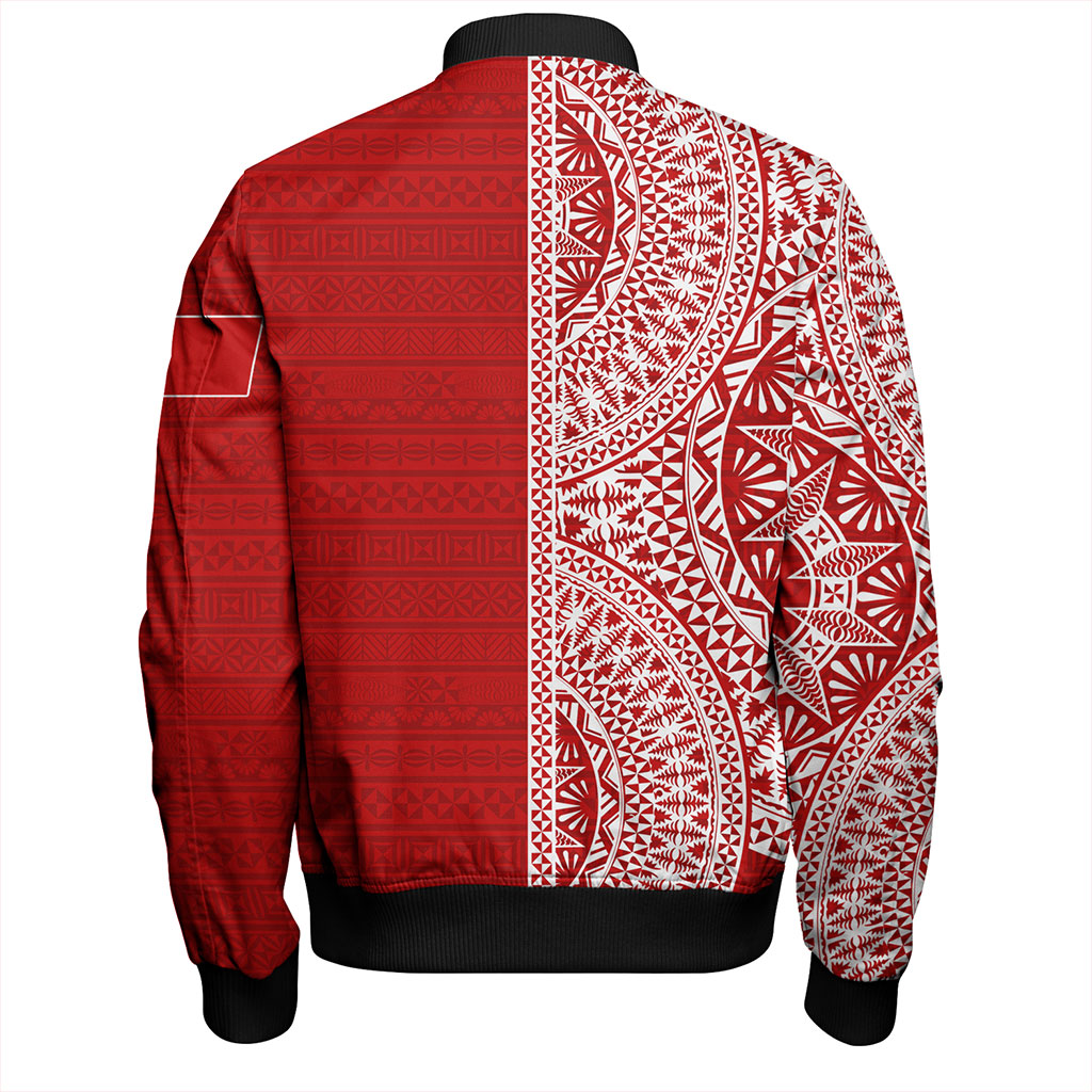 Tonga Bomber Jacket Ngatu Traditional Half Concept