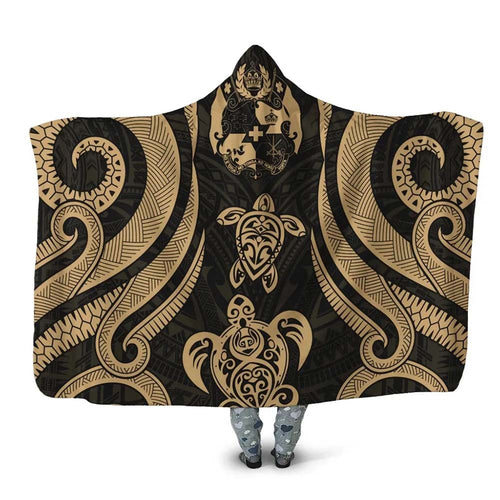 Tonga Hooded Blanket - Gold Tentacle Turtle