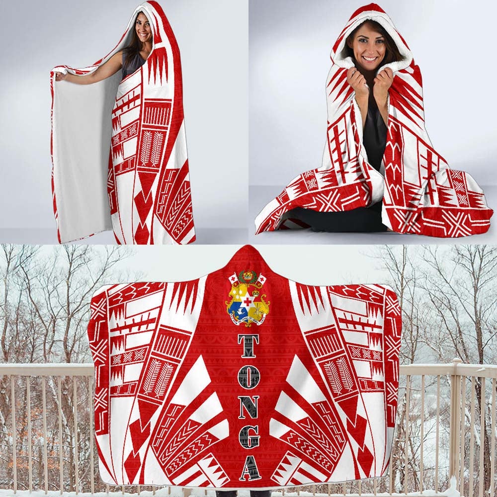 Tonga Hooded Blanket - Polynesian Tattoo Flag