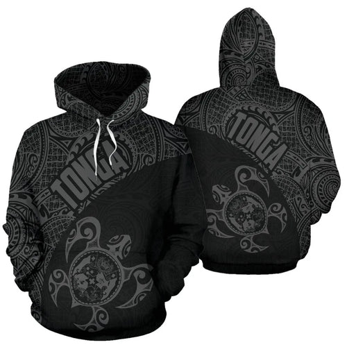 Tonga Hoodie - Tonga Coat of Arms In Turtle Polynesian Tattoo 11