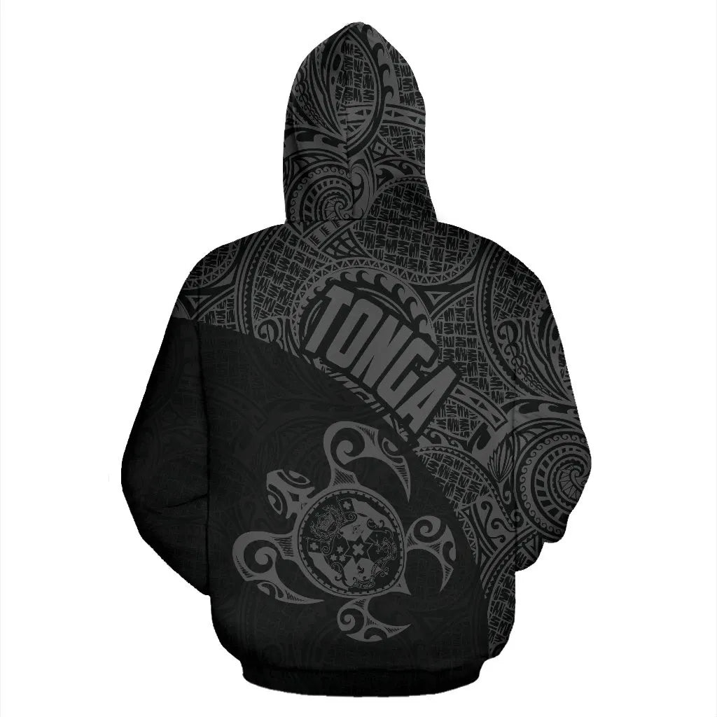 Tonga Hoodie - Tonga Coat of Arms In Turtle Polynesian Tattoo 11