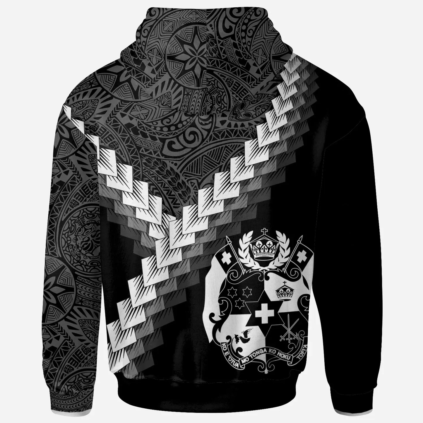 Tonga Hoodie - Coat Of Arms With Polynesian Tattoo