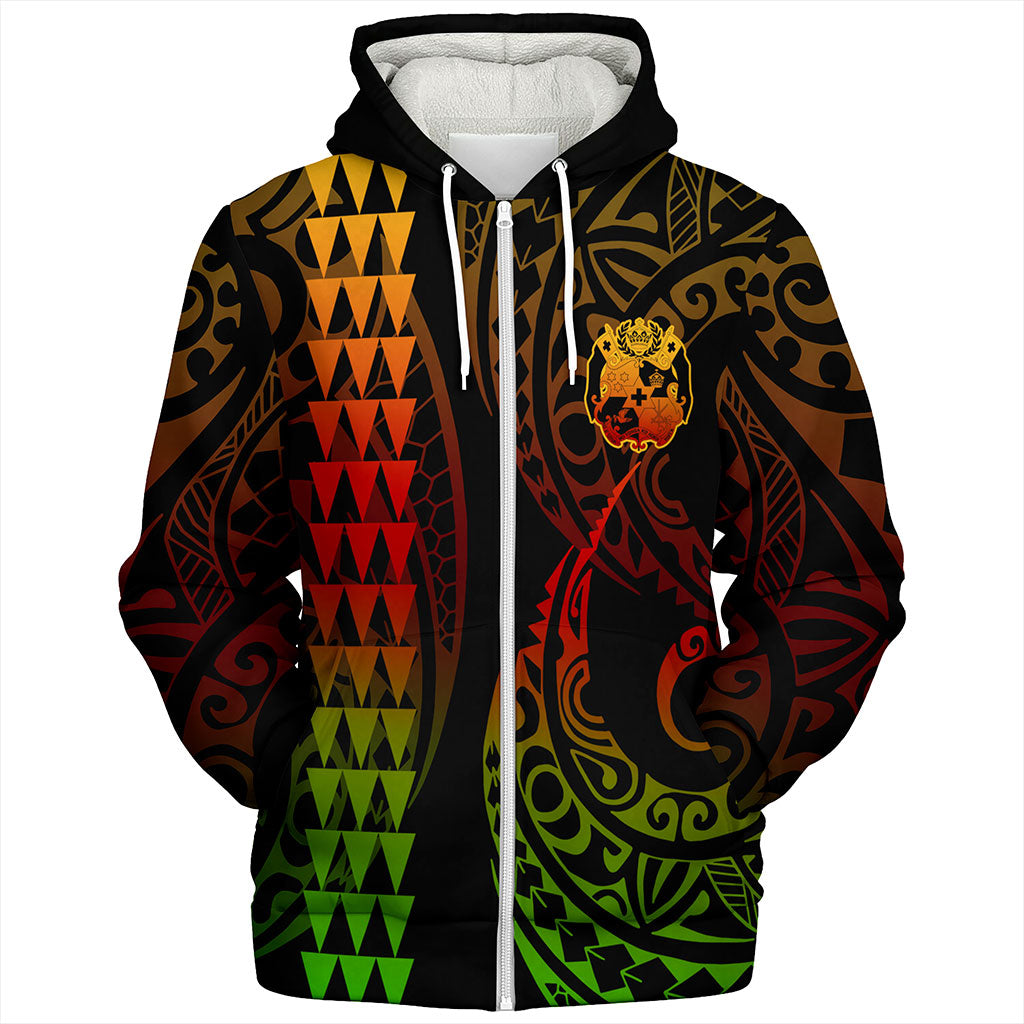Tonga Sherpa Hoodie Kakau Style