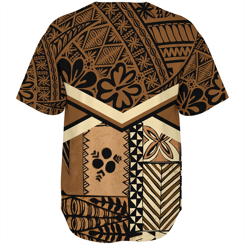 Tonga Baseball Shirt Ngatu Pattern Siapo