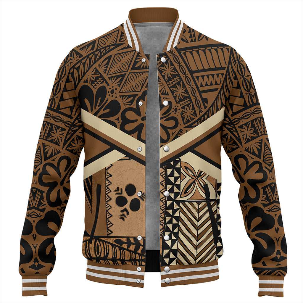 Tonga Baseball Jacket Ngatu Pattern Siapo