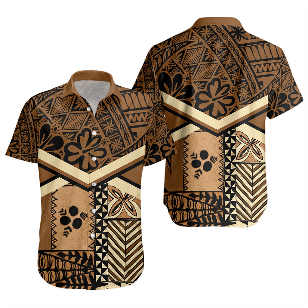 Tonga Short Sleeve Shirt Ngatu Pattern Siapo