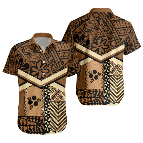 Tonga Short Sleeve Shirt Ngatu Pattern Siapo