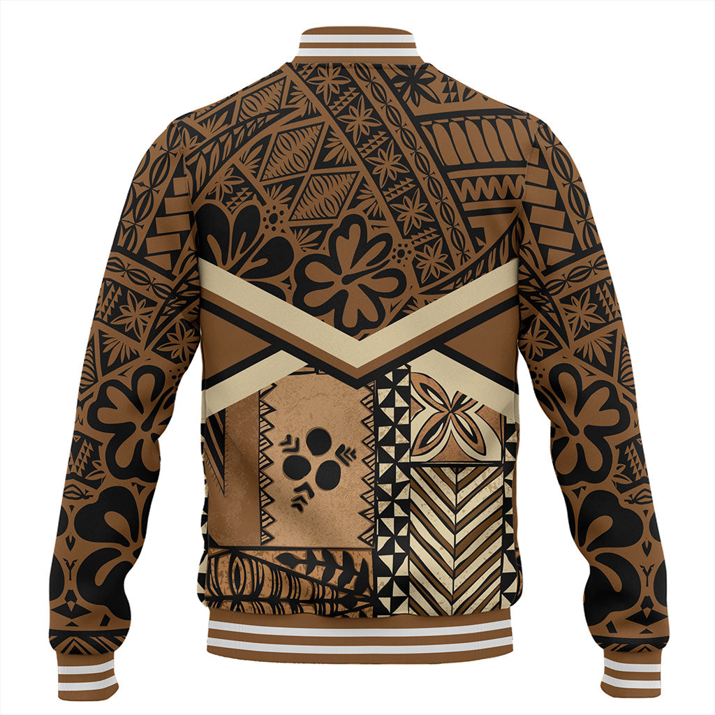 Tonga Baseball Jacket Ngatu Pattern Siapo