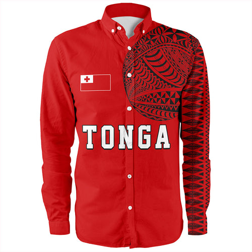 Tonga Long Sleeve Shirt Tattoo Ngatu Pattern Style