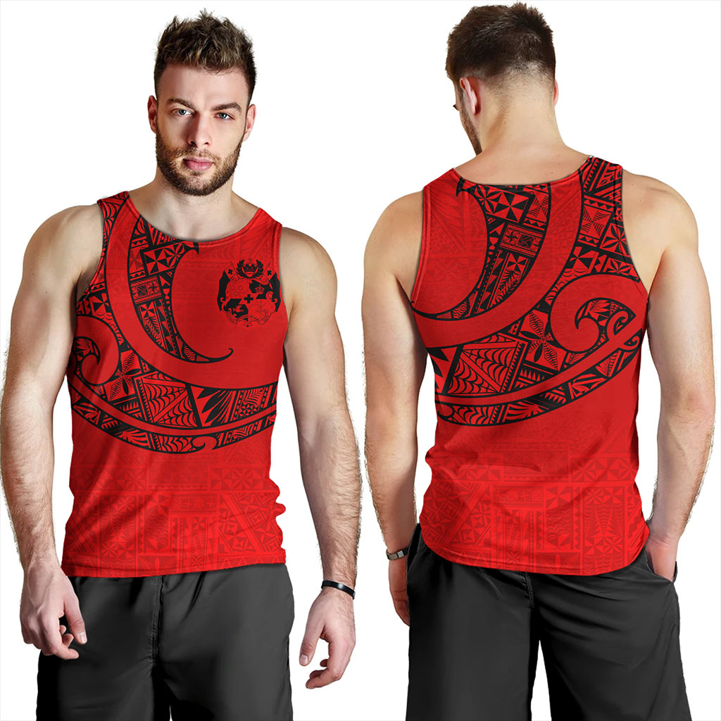 Tonga Tank Top Custom Ngatu Tribal Tattoo Style