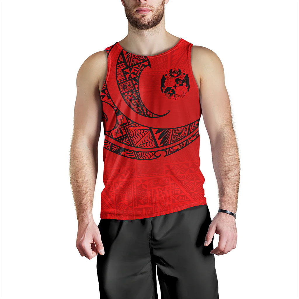 Tonga Tank Top Custom Ngatu Tribal Tattoo Style