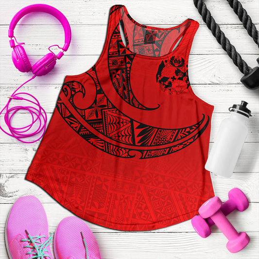 Tonga Women Tank Custom Ngatu Tribal Tattoo Style