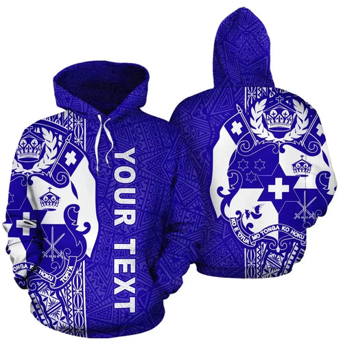 Tonga Personalised Custom Polynesian Hoodie - Blue Line