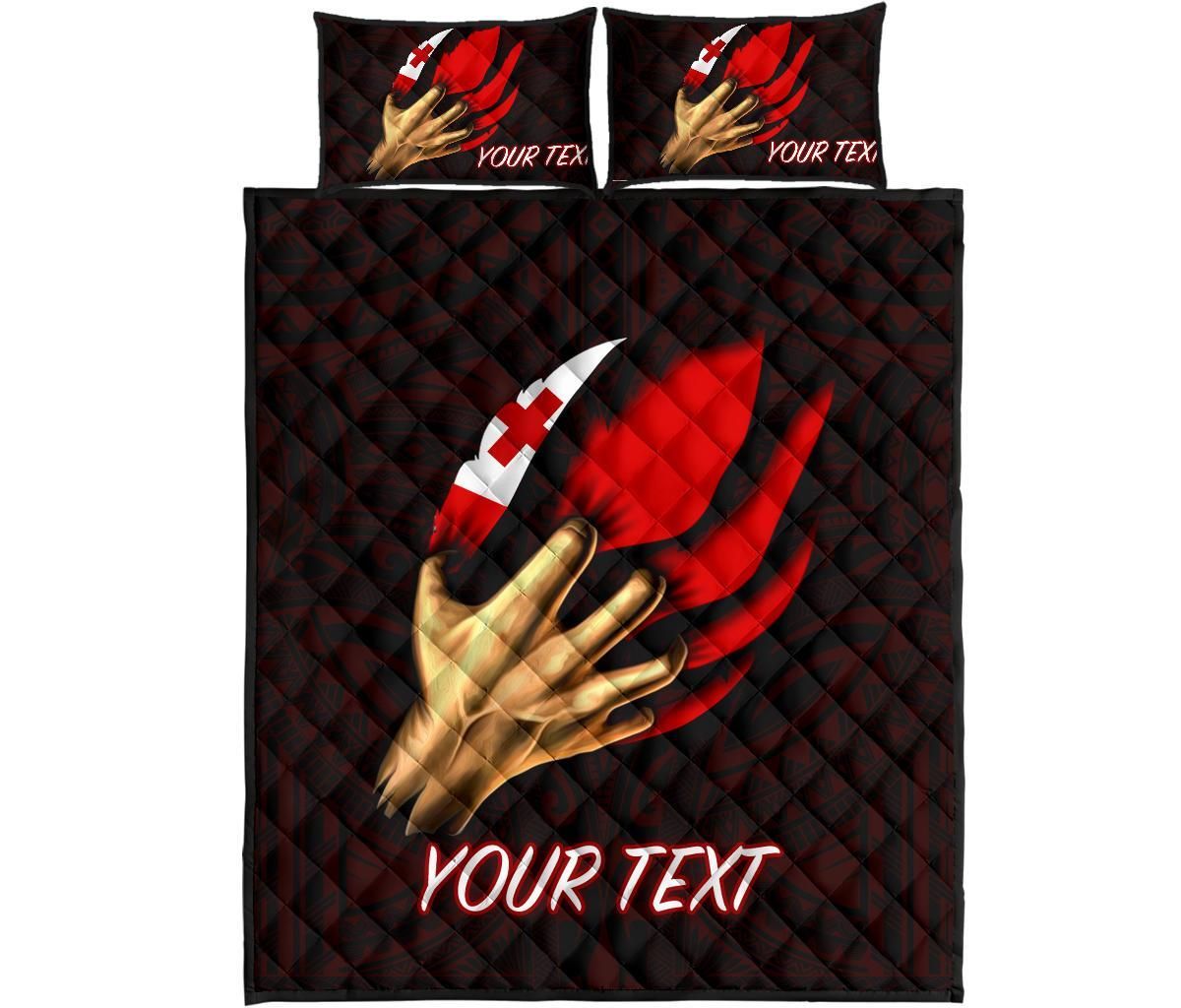 Tonga Personalised Quilt Bed Set - Tonga In Me (Red)