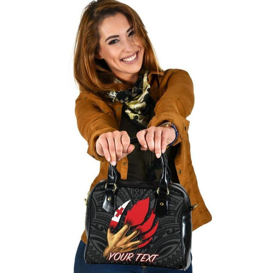 Tonga Personalised Shoulder Handbag - Tonga In Me (Black)