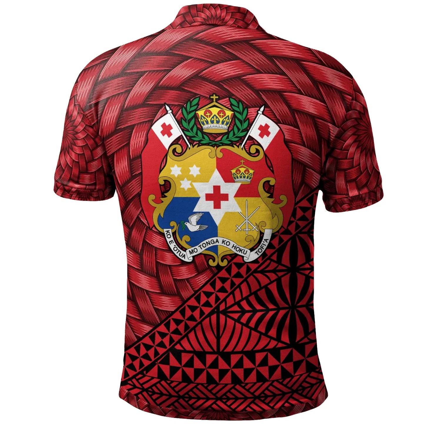 Tonga Polo Shirt - Neiafu Tapa Patterns With Bamboo