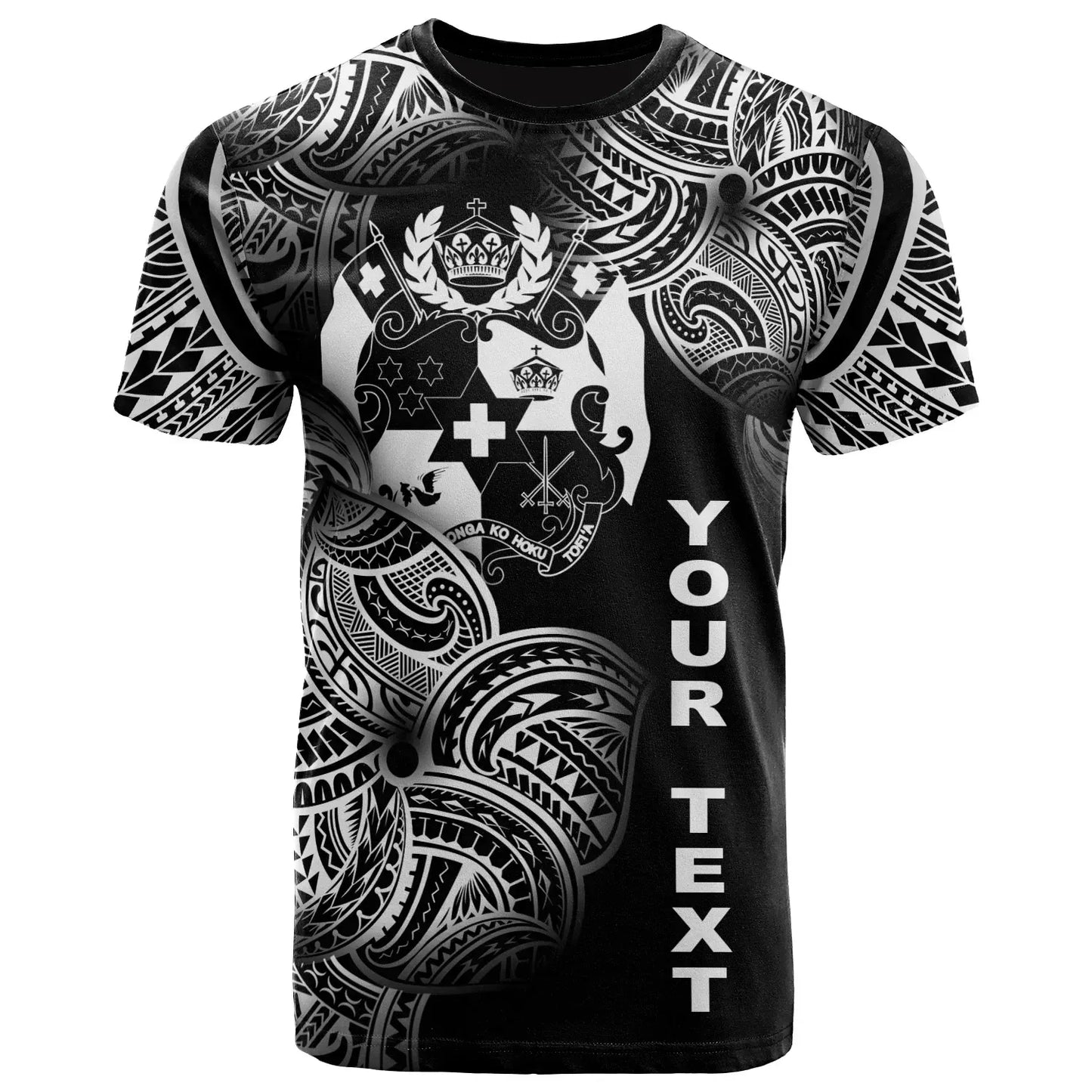 Tonga Polynesia Custom Personalised T-Shirt - Tonga Tribal Flower White