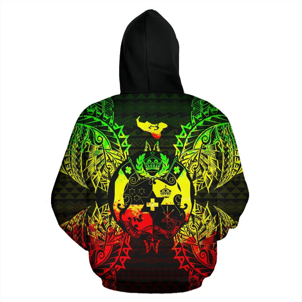 Tonga Polynesian ll Over Hoodie Map Reggae