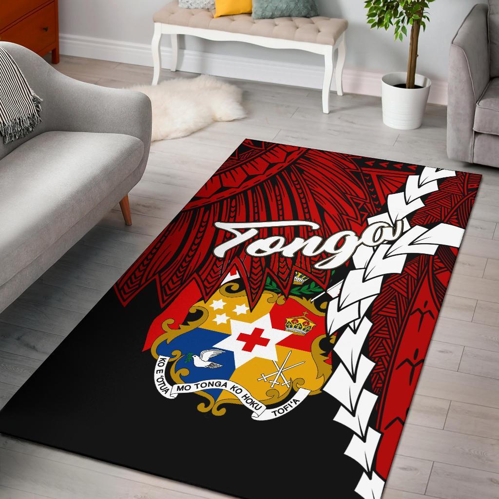 Tonga Polynesian Are Rug - Tribal Wave Tattoo Flag Color