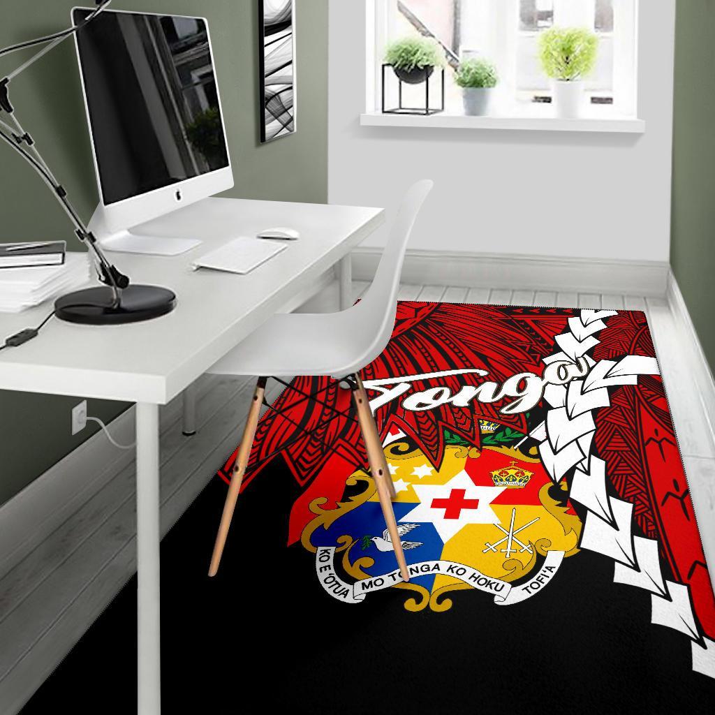 Tonga Polynesian Are Rug - Tribal Wave Tattoo Flag Color