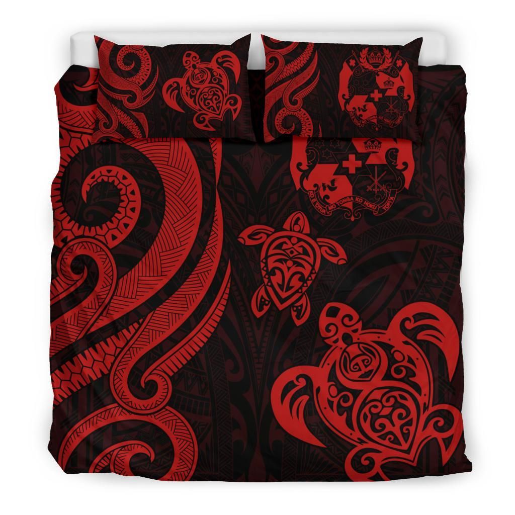 Tonga Polynesian Bedding Set - Red Tentacle Turtle