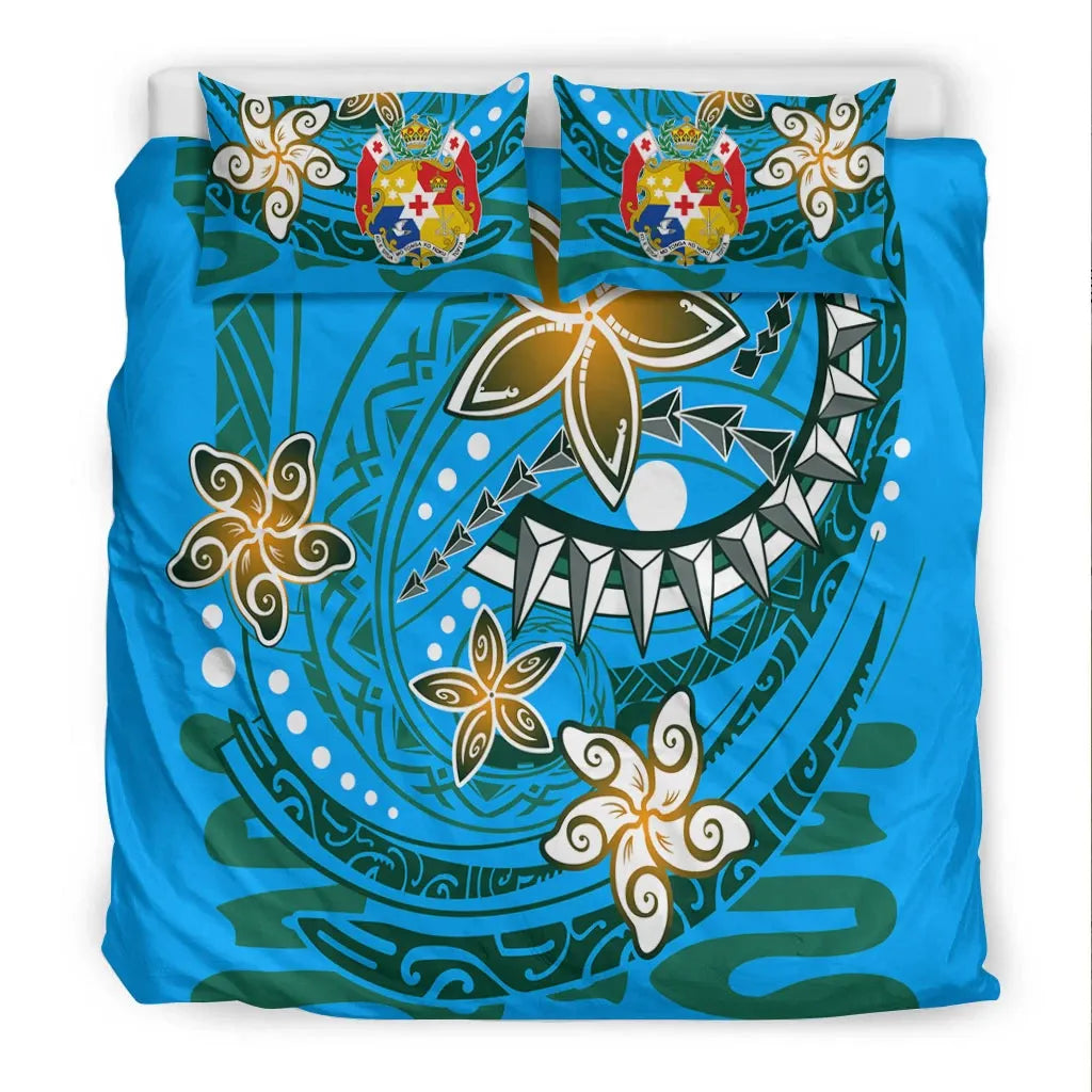 Tonga Polynesian Bedding Set - Spring Style Blue Color