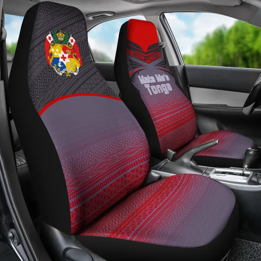 Tonga Polynesian Car Seat Covers - Grey Tattoo
