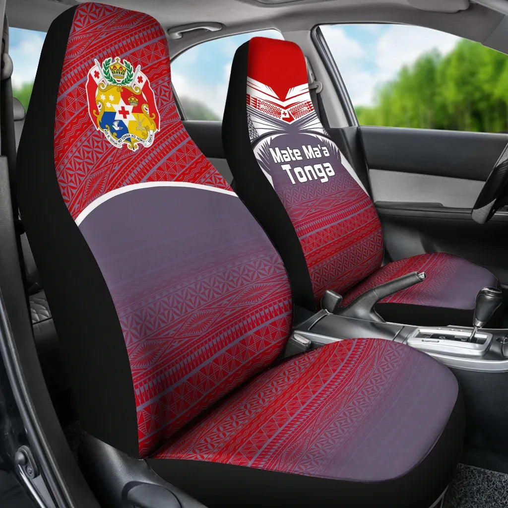 Tonga Polynesian Car Seat Covers - White Tattoo