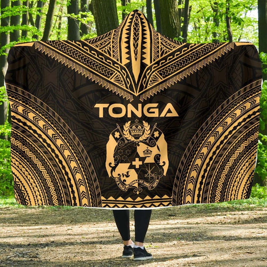Tonga Polynesian Chief Hooded Blanket - Gold Version