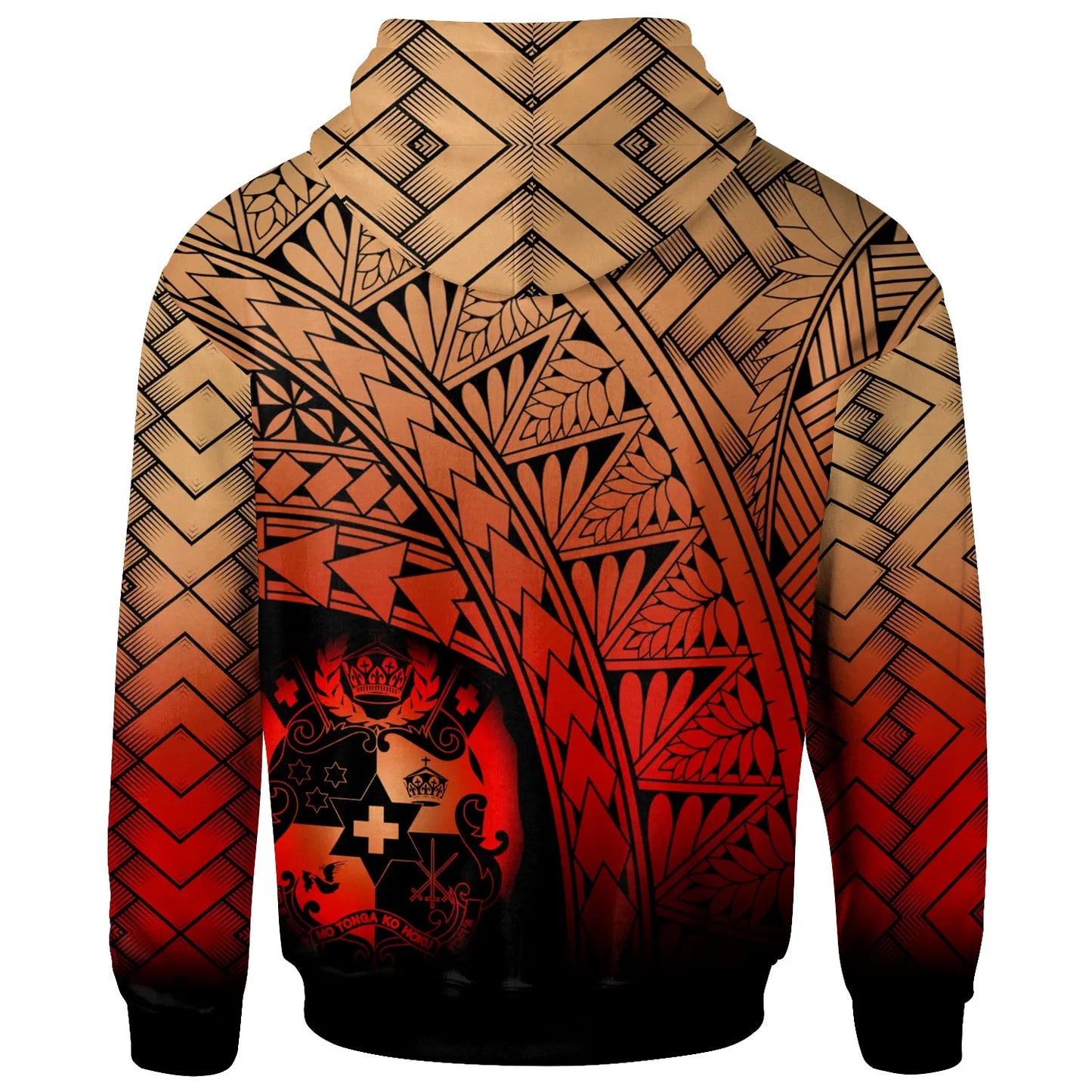 Tonga Polynesian Custom Personalised Hoodie - Plumeria Tattoo Tribal