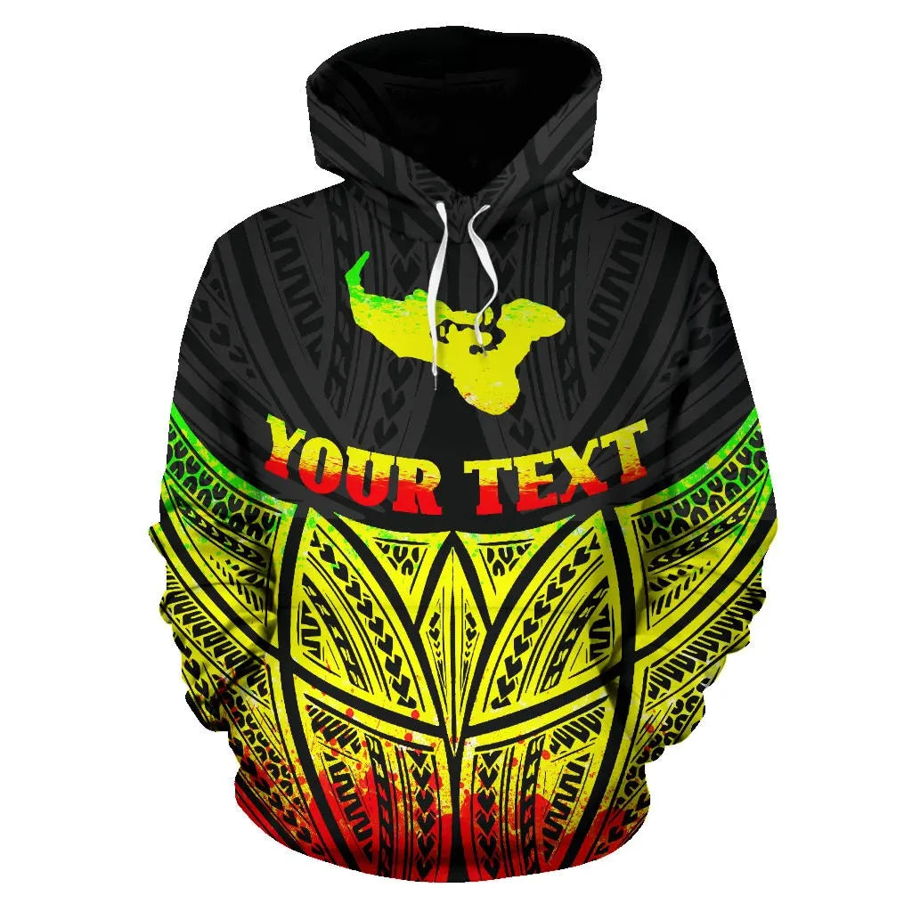 Tonga Polynesian Custom Personalised Hoodie Reggae Pride Map nd Seal