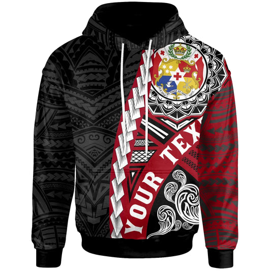 Tonga Polynesian Custom Personalised Hoodie - Wave Tattoo