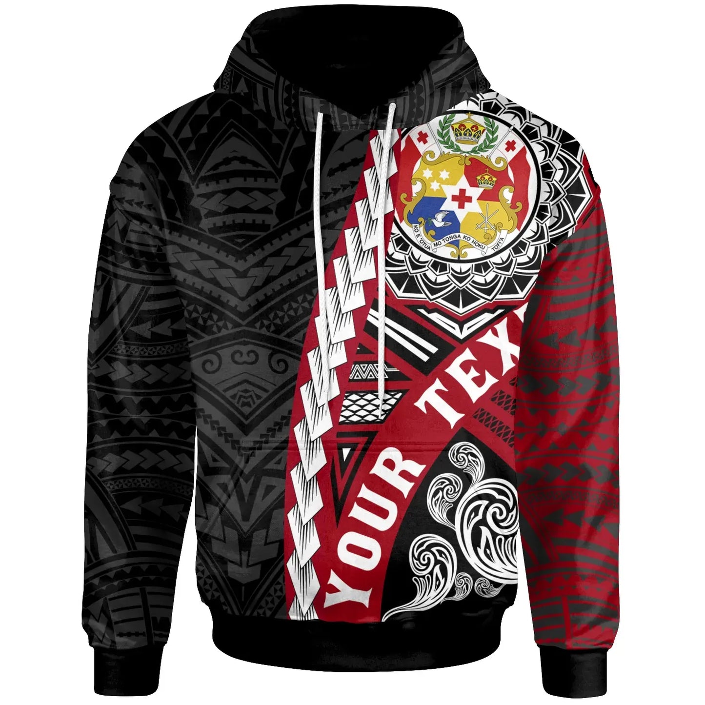 Tonga Polynesian Custom Personalised Hoodie - Wave Tattoo