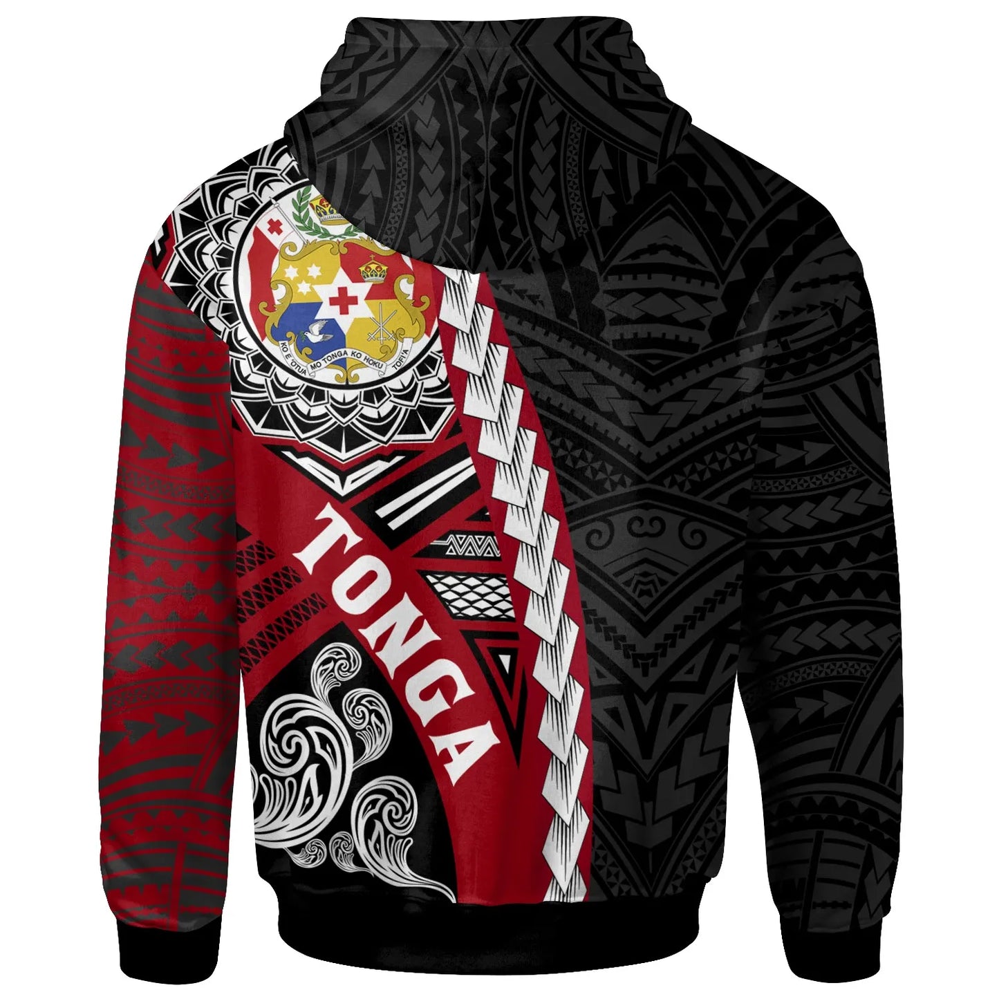 Tonga Polynesian Custom Personalised Hoodie - Wave Tattoo