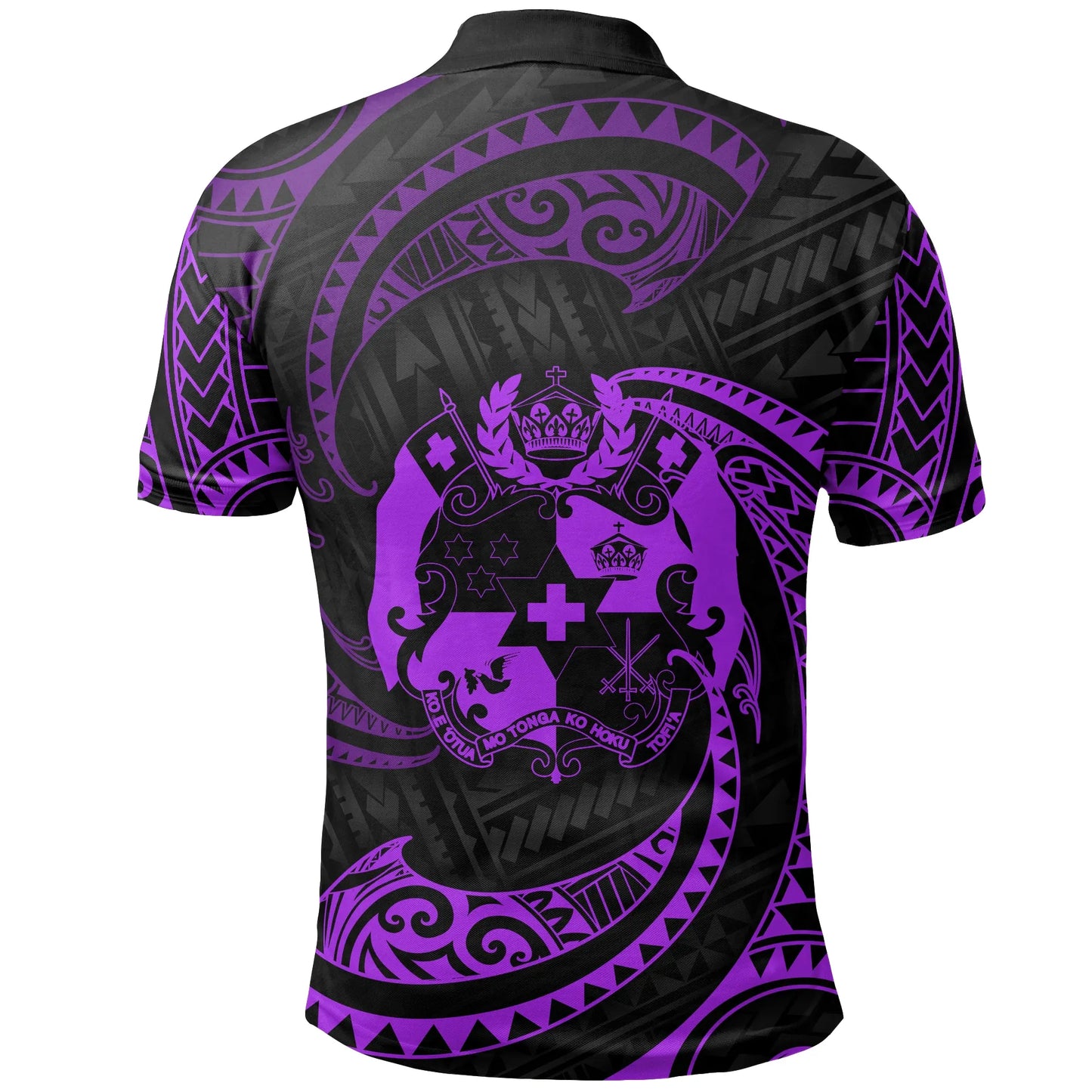 Tonga Polynesian Custom Personalised Polo Shirt - Purple Tribal Wave